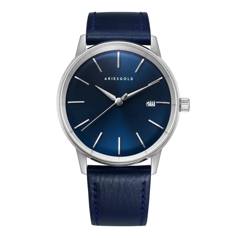 Aries Gold La Oro Blue Men's Watch - Genuine Leather Strap | G 9026 S-Bu 1