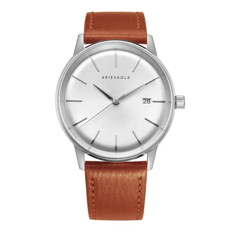 Aries Gold La Oro Brown Men's Watch - Genuine Leather Strap | G 9026 S-S 1