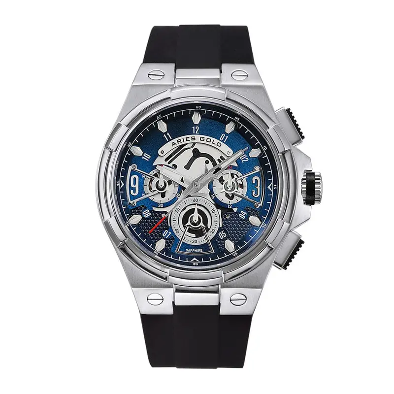 Aries Gold Lightning Black Men's Watch - High Tech Silicon Strap | G 7016 S-Bu 1