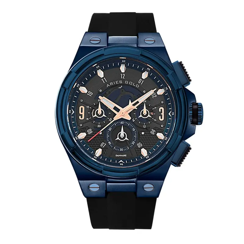 Aries Gold Lightning Blue Men's Watch - High-Tech Silicon Strap | G 7016 Bu-Burg 1