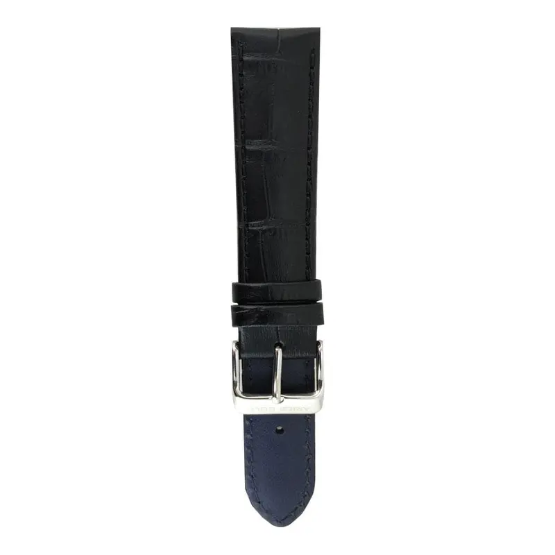 Aries Gold Midnight Black Croco Ag-L0001-22 Leather Strap 1