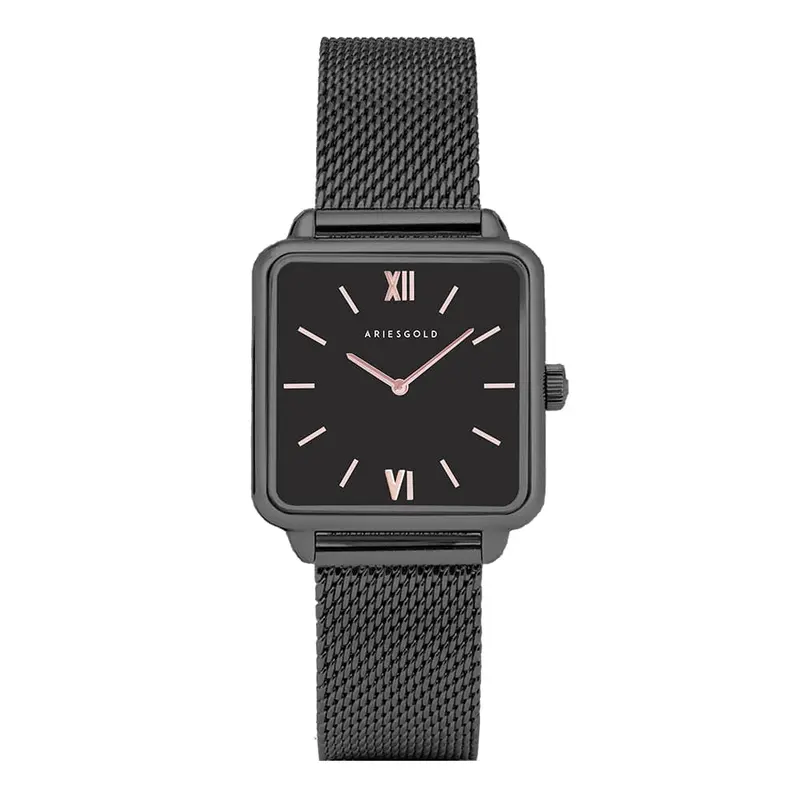 Aries Gold Minuit Black Women's Watch - Mesh Strap | L 5038 Bk-Bkrg 1