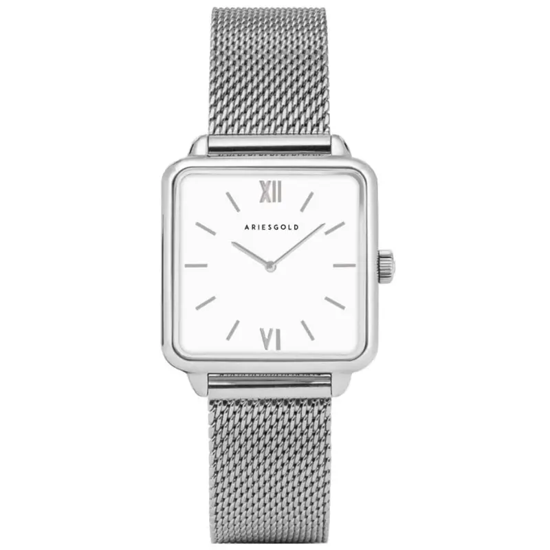 Aries Gold Minuit Silver Women's Watch - Mesh Strap | L 5038 S-W 1