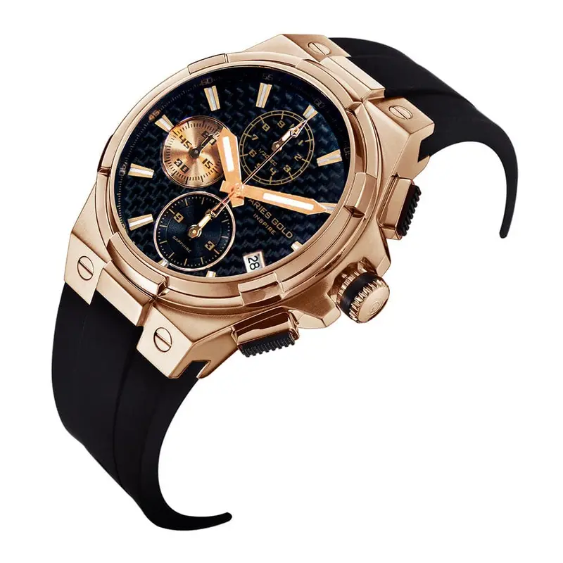 Aries Gold Monarch Black Men's Watch - Chronograph | G 7312 Rg-Bkrg 2