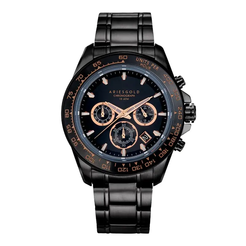 Aries Gold Monza Black Men's Watch - Chronograph | G 7024 Bkrg-Bkrg 1
