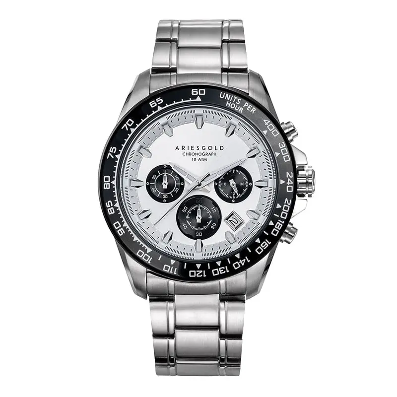 Aries Gold Monza Silver Men's Watch - Chronograph | G 7024 Sbk-Sbk 1