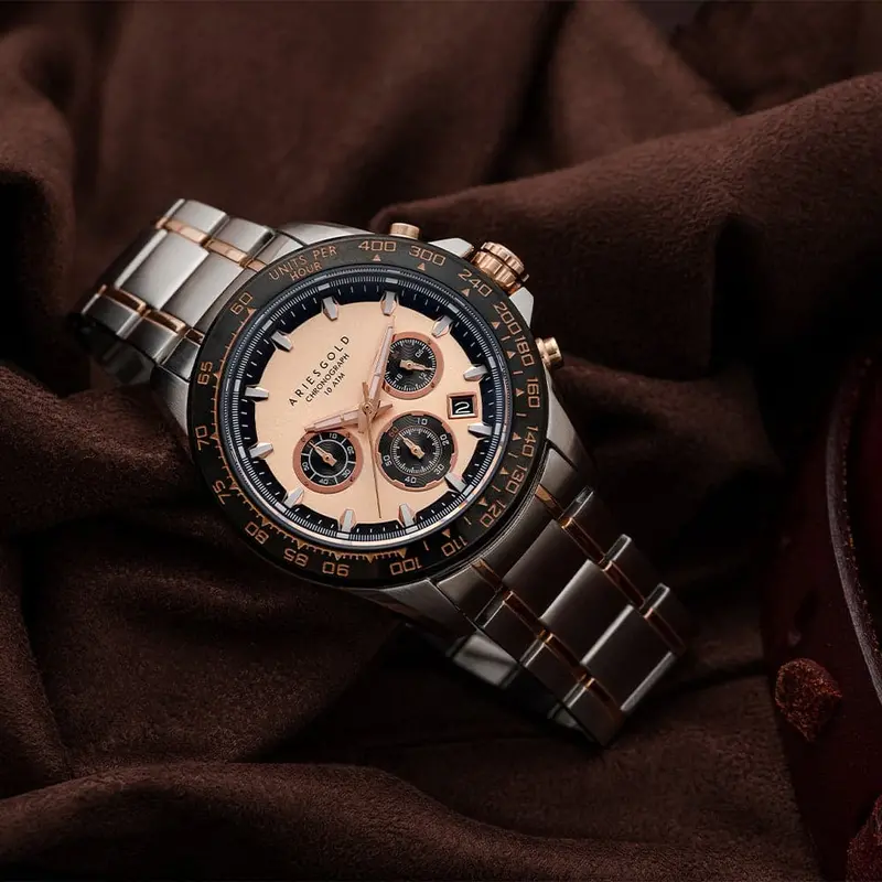 Aries Gold Monza Two-Tone Men's Watch - Chronograph | G 7024 Sbkrg-Rg 2