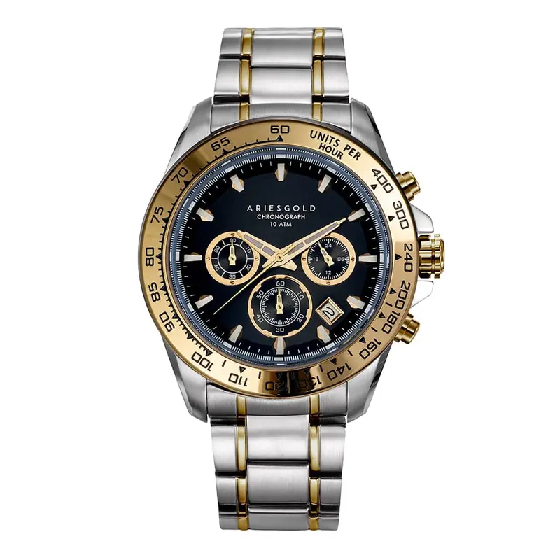 Aries Gold Monza Two-Tone Men's Watch - Chronograph | G 7024 Sg-Bkg 1