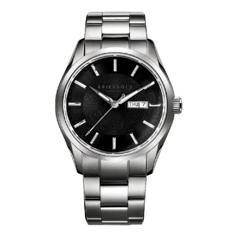 Aries Gold President Silver Men's Watch - Stainless Steel Strap | G 9024 S-Bk 1