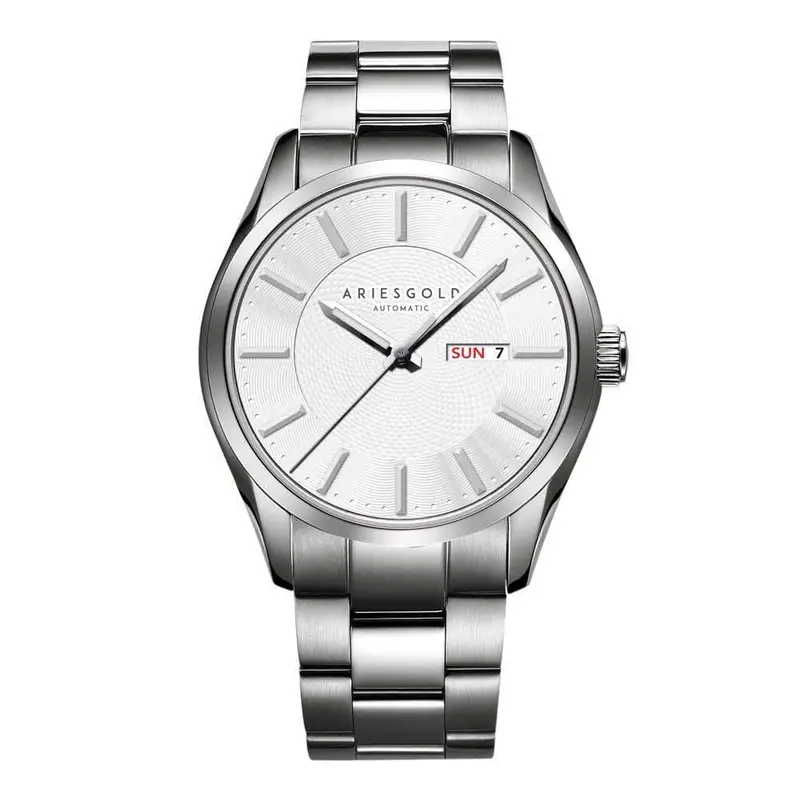 Aries Gold President Silver Men's Watch - Stainless Steel Strap | G 9024 S-W 1