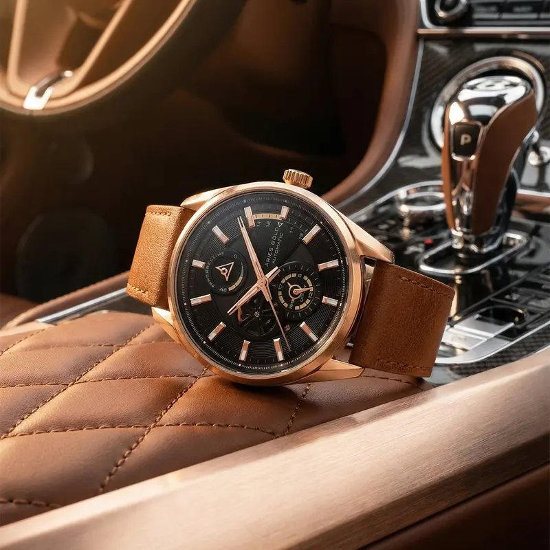 Aries Gold Roadster Brown Men's Watch - Power Reserve | G 9021 Rg-Bk 1
