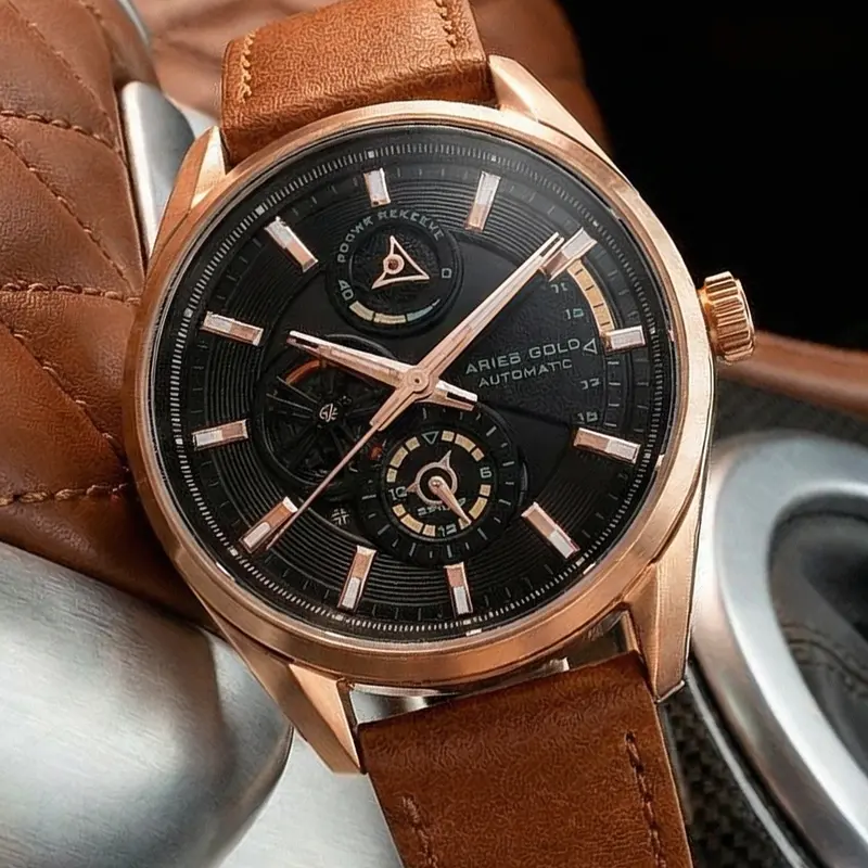 Aries Gold Roadster Brown Men's Watch - Power Reserve | G 9021 Rg-Bk 2