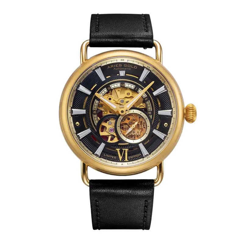 Aries Gold Rocky Limited Edition Black Men's Watch - Skeleton Dial | G 9013 G-Bk 1