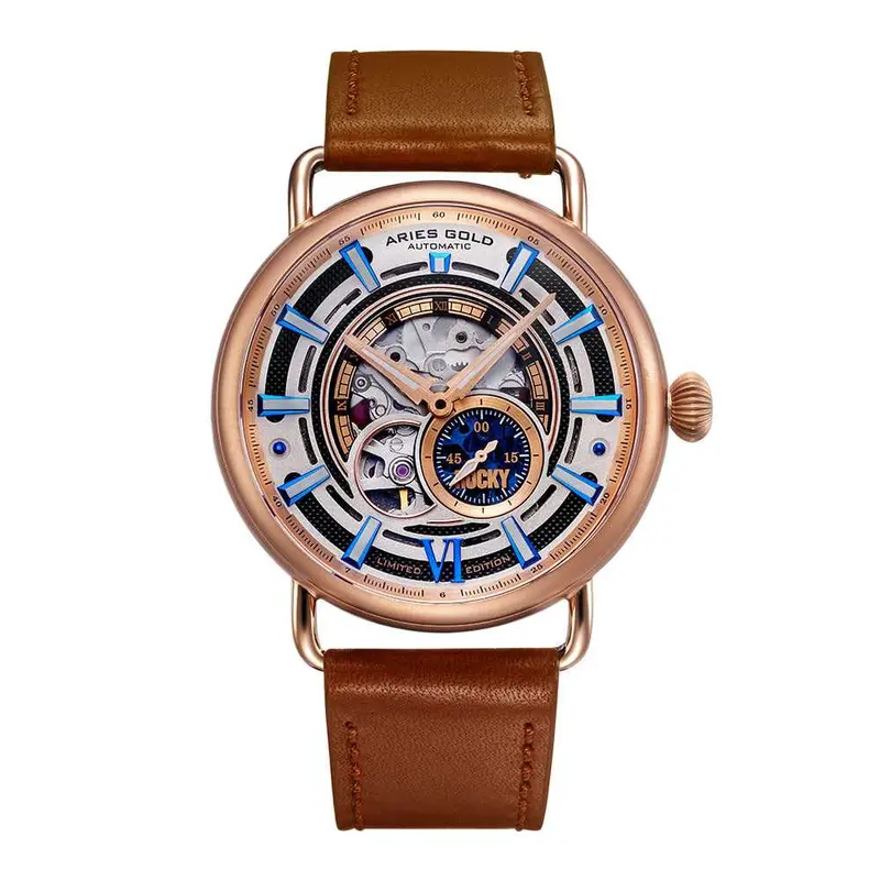Aries Gold Rocky Limited Edition Brown Men's Watch - Skeleton Dial | G 9013 Rg-W 1