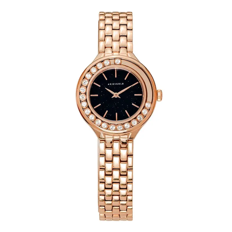 Aries Gold Serenity Rose Gold Women Watch Stainless Steel Strap | L 5041 Rg-Bkst 1