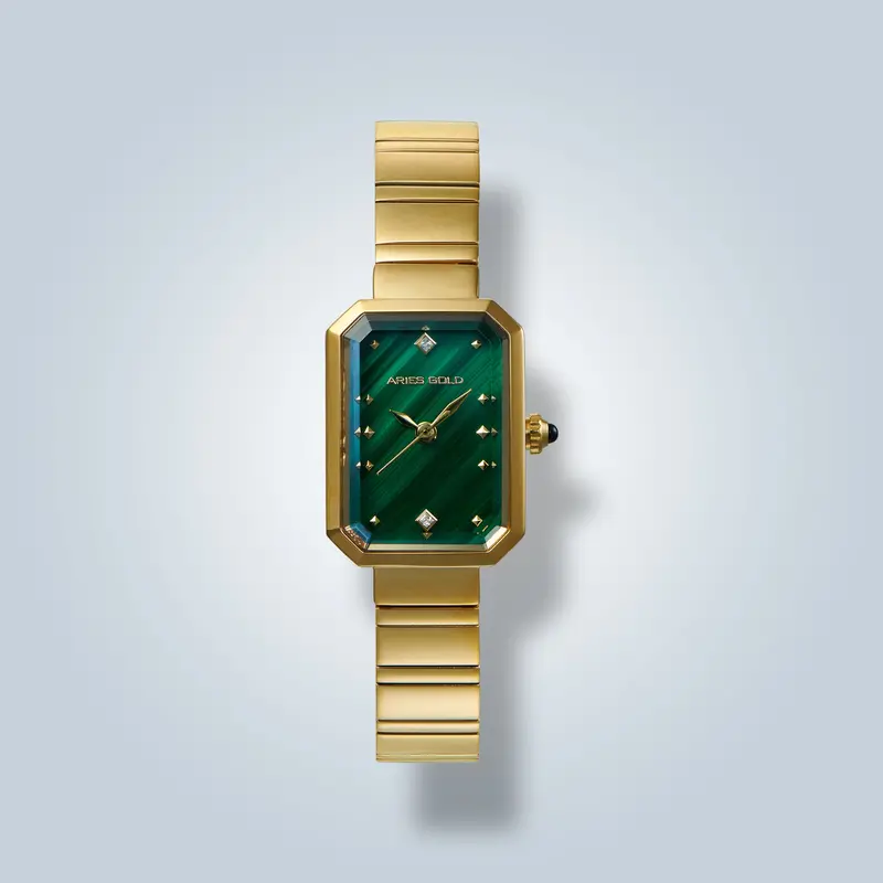 Aries Gold Stellar Gem Green Dial Women's Watch - Sapphire Glass | L 5017 G-Gnmal 1