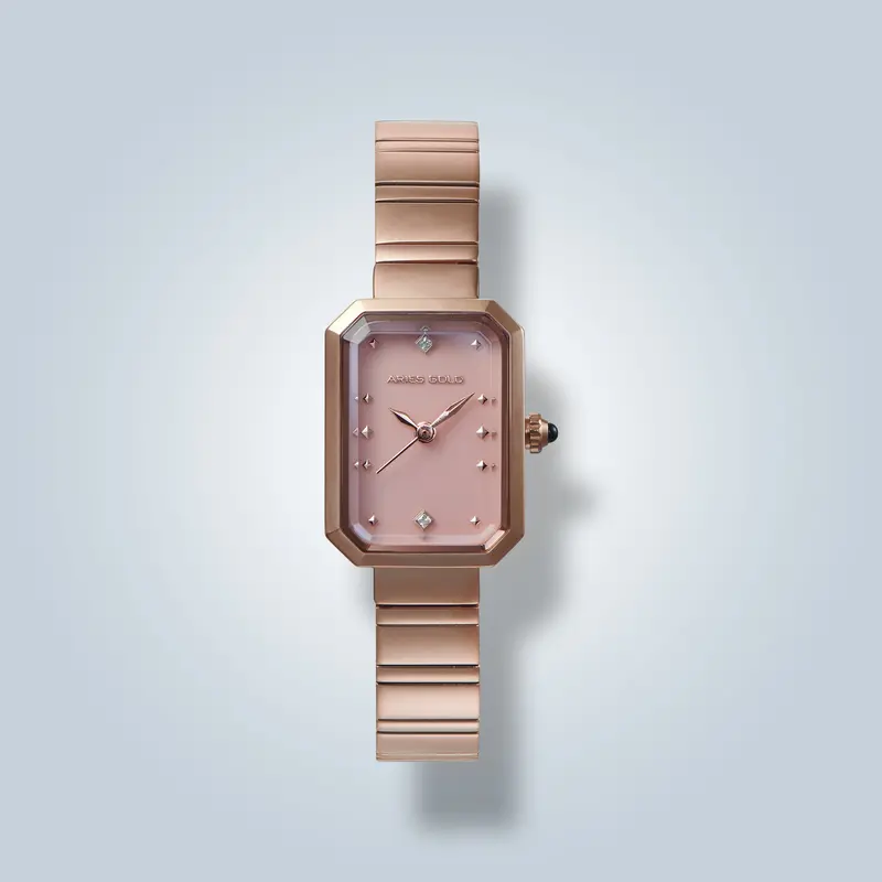 Aries Gold Stellar Gem Pink Dial Women's Watch - Sapphire Glass | L 5017 Rg-Pkquartz 1