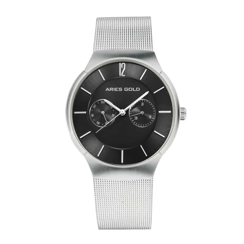 Aries Gold Traveller Black Dial Men's Watch - Dual Time | G 1016Z S-Bk 1