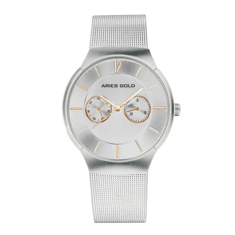 Aries Gold Traveller Silver Men's Watch - Dual Time | G 1016Z S-S 1
