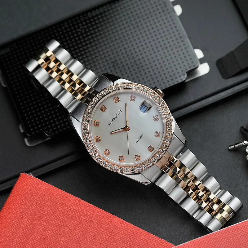 Aries Gold Two-Tone Women Watch Stainless Steel Strap | B 1069 2Tr-Mp 1