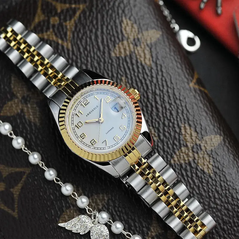 Aries Gold Two-Tone Women's Watch - Sapphire Glass | L 1070 2Tg-Num 1