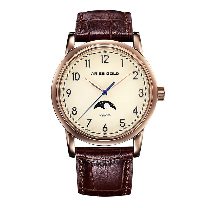 Aries Gold Urban Brown Men's Watch -  Moon Phase | G 1003 Rg-Bei 1
