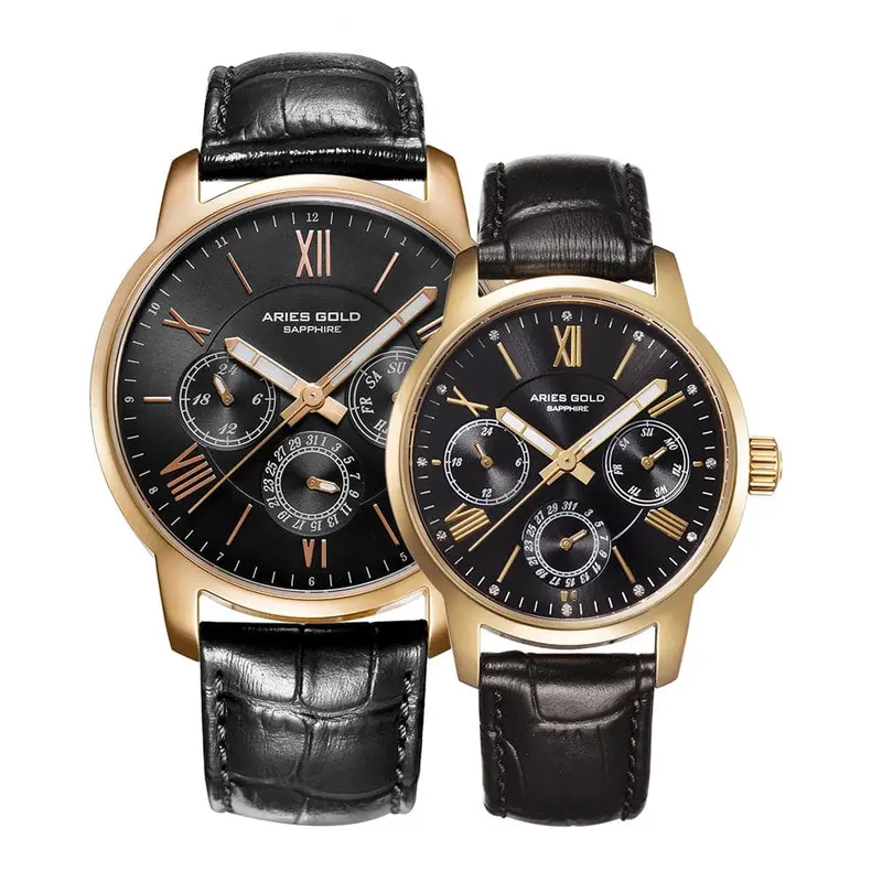 Aries Gold Urban Eternal Black Couple's Watch - Chronograph | G 103 & B 103 G-Bk 1