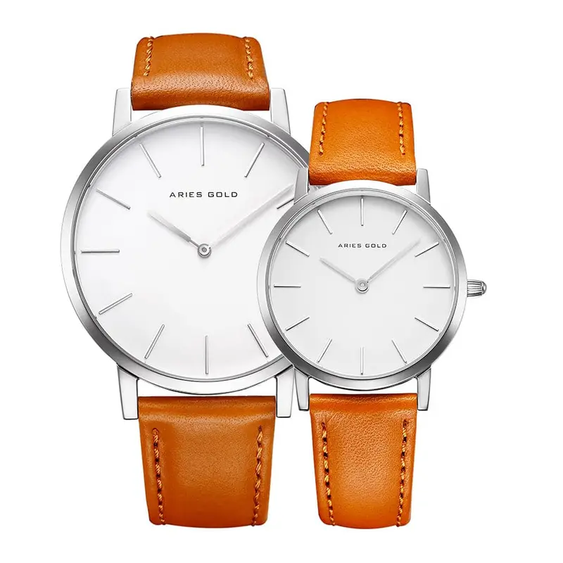 Aries Gold Urban Santos Orange Couple's Watch - Genuine Leather | G 1022 & L 1023 S-W 1