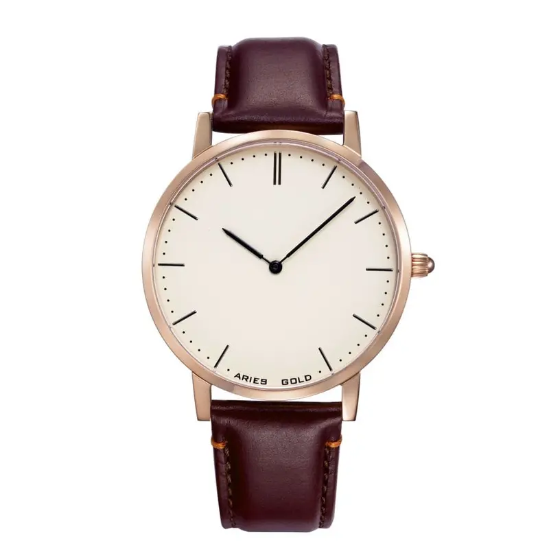 Aries Gold Urban Tango Brown Men's Watch - Genuine Leather Strap | G 1007 Rg-Bei 1
