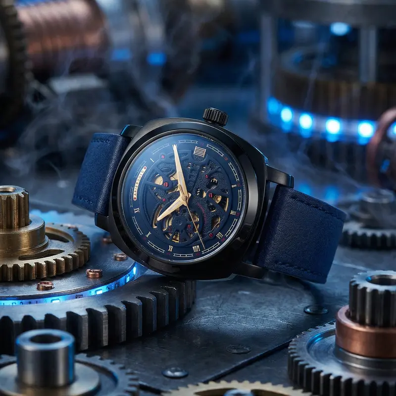 Aries Gold Vanguard Blue Men's Watch - Skeleton Dial | G 9025 Bk-Bug 1