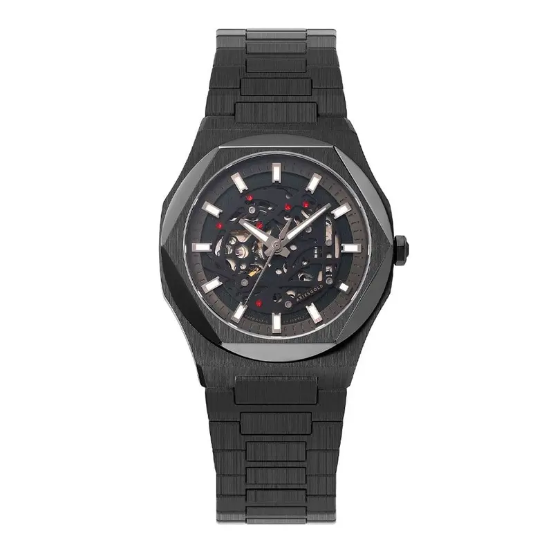 Aries Gold Voltamic Black Men Watch - Skeleton Dial | G 9031 Bk-Gn 1