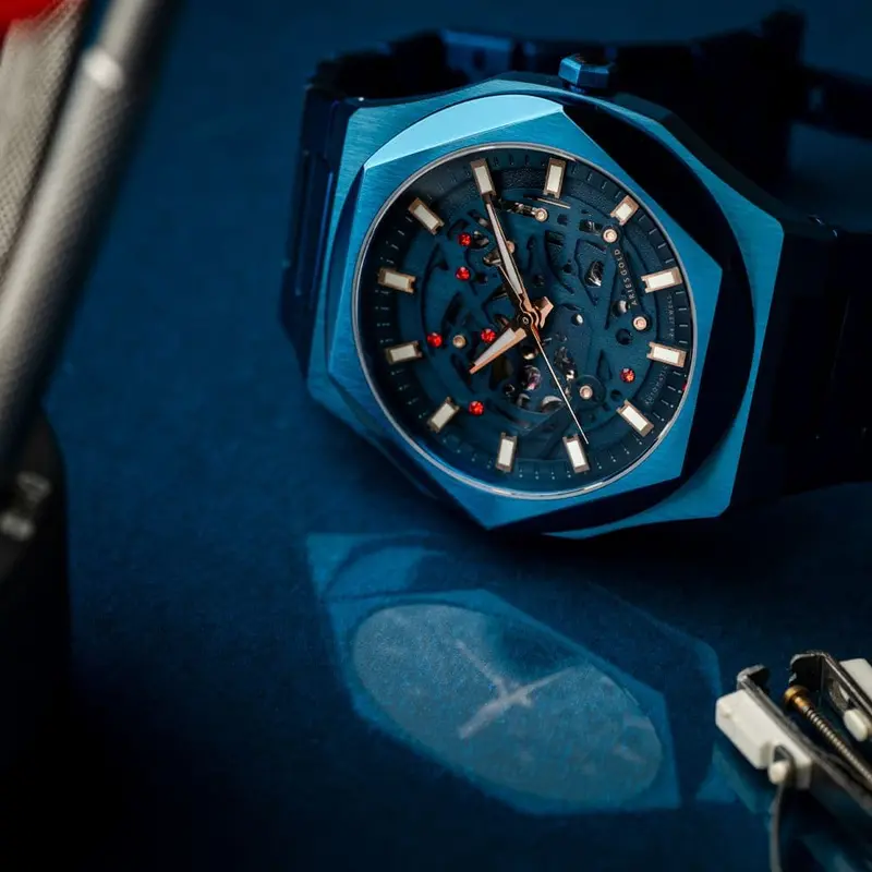 Aries Gold Voltamic Blue Men's Watch - Sapphire Glass | G 9031 Bu-Burg 2