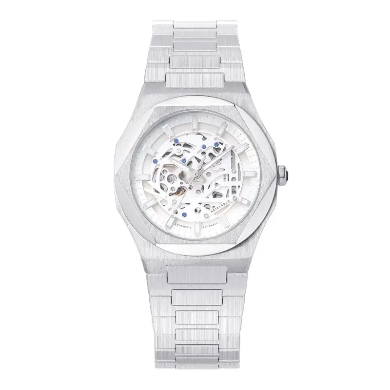 Aries Gold Voltamic Silver Men's Watch - Skeleton Dial | G 9031 S-S 1