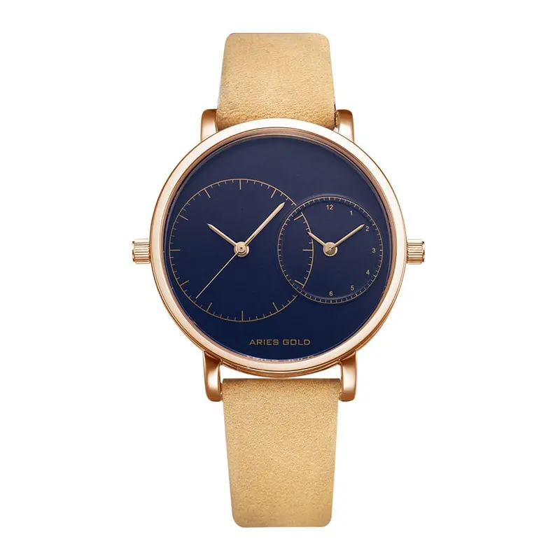 Aries Gold Wanderer Blue Dial Women's Watch - Dual Time | L 5027 Rg-Bu 1