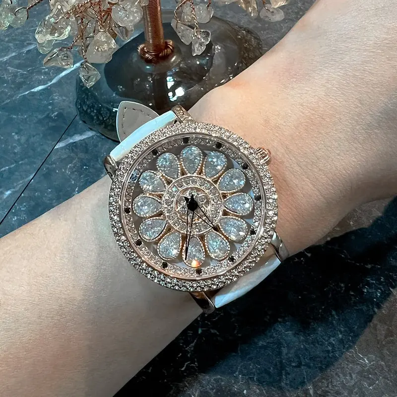 Aries Gold White Women Watch Genuine Leather Strap | L 5046 Rgw-W 1