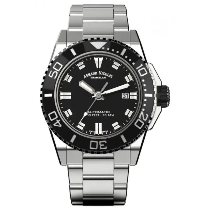 Armand Nicolet A480agn-Nr-Ma4480aa Men's Watch With Additional Black Strap Silicon 1