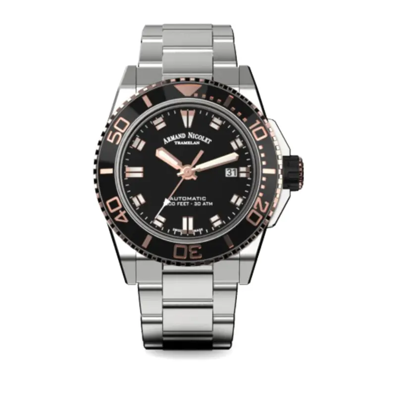 Armand Nicolet A480asn-As-Ma4480aa Men's Watch With Additional Black Strap Silicon 1