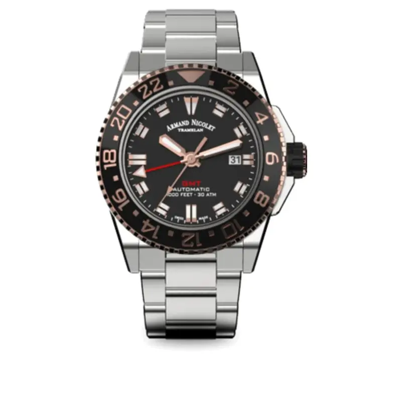 Armand Nicolet A486asn-Ns-Ma4480aa Men's Watch With Additional Black Strap Silicon 1