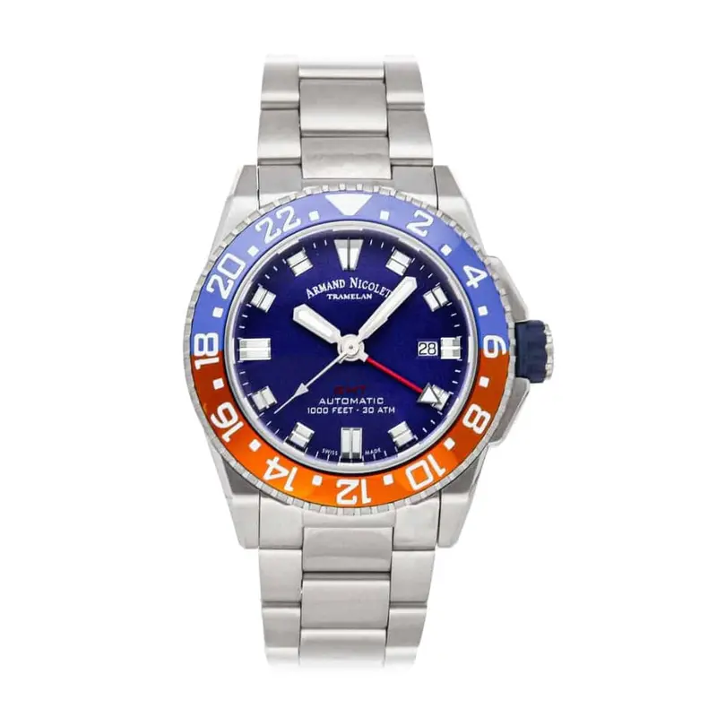 Armand Nicolet A486bgu-Bu-Ma4480aa Men's Watch With Additional Blue Strap Silicon 1