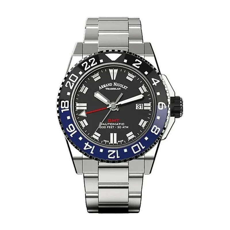 Armand Nicolet A487agn-Nr-Ma2481aa Men's Watch With Additional Black Strap Silicon 1