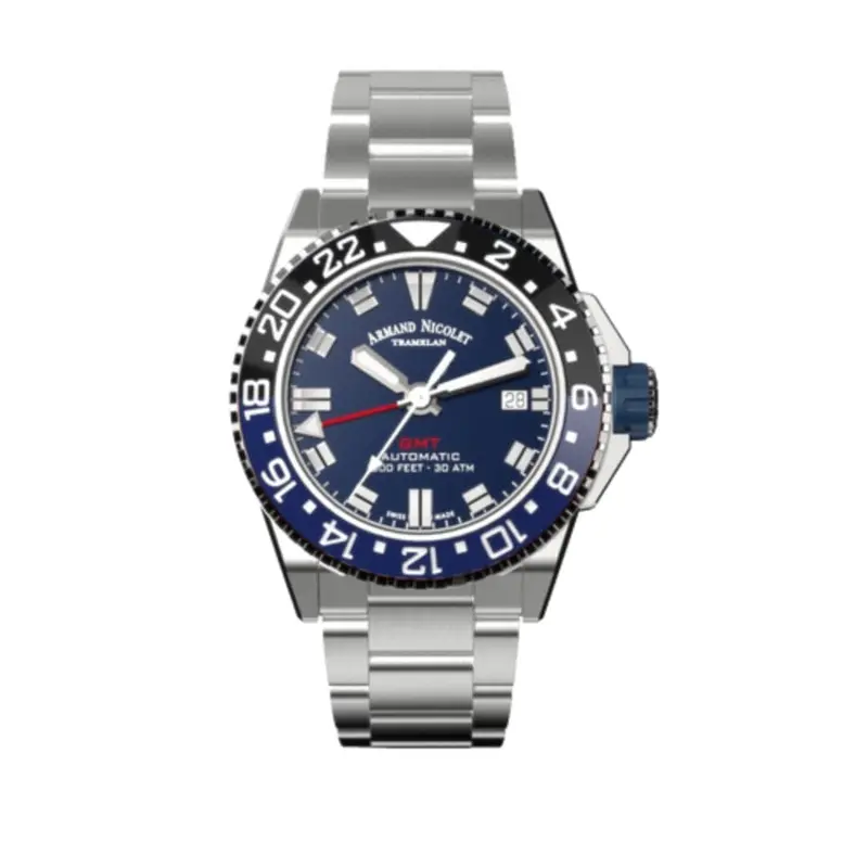 Armand Nicolet A487agu-Bu-Ma2481aa Men's Watch With Additional Blue Strap Silicon 1