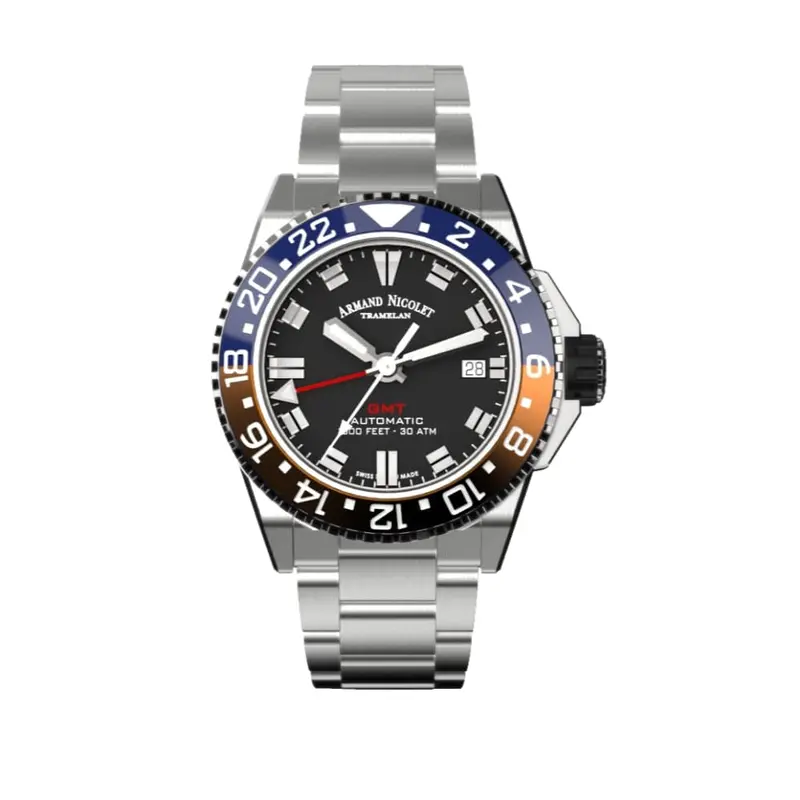 Armand Nicolet A487bgn-Nr-Ma2481aa Men's Watch With Additional Black Strap Silicon 1