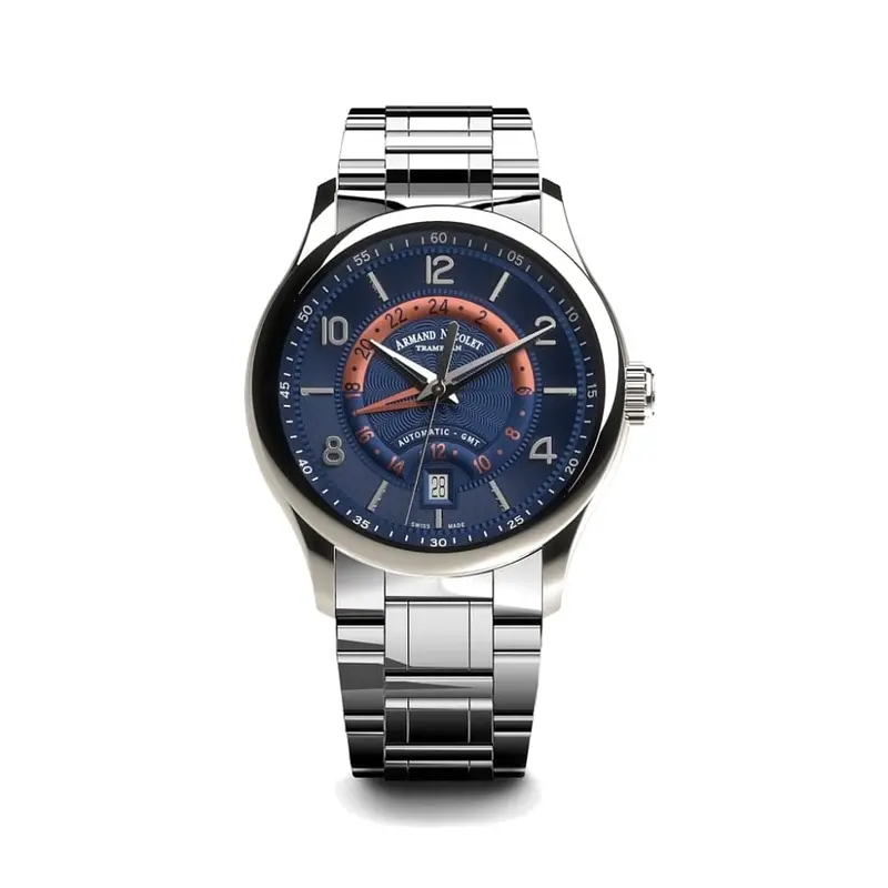 Armand Nicolet A846aaa-Bu-M9742 Men's Watch With Additional Blue Leather Strap 1