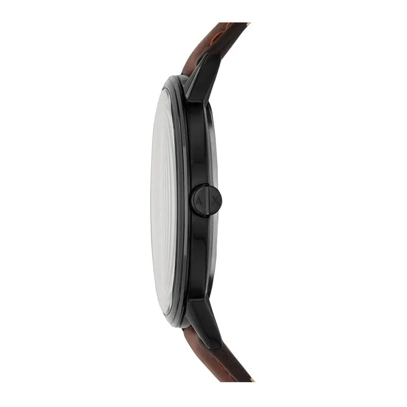 Armani Exchange Analog Quartz Black Stainless Steel Ax2706 Brown Leather Strap Men's Watch 2