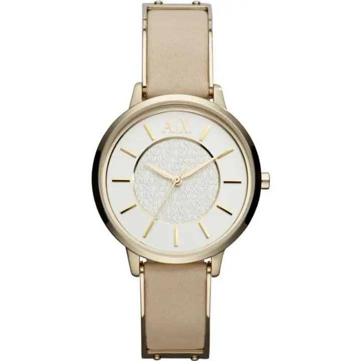 Armani Exchange Analog Quartz Gold Stainless Steel Ax5301 Leather Strap Women's Watch 1
