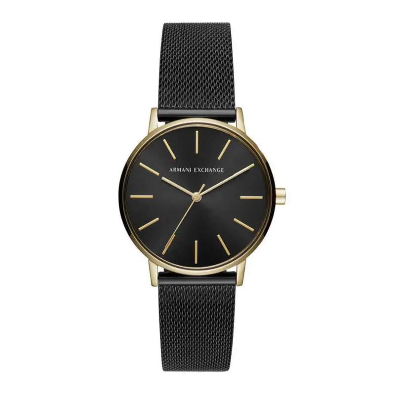 Armani Exchange Analog Quartz Gold Stainless Steel Ax5548 Black Mesh Strap Women's Watch 1