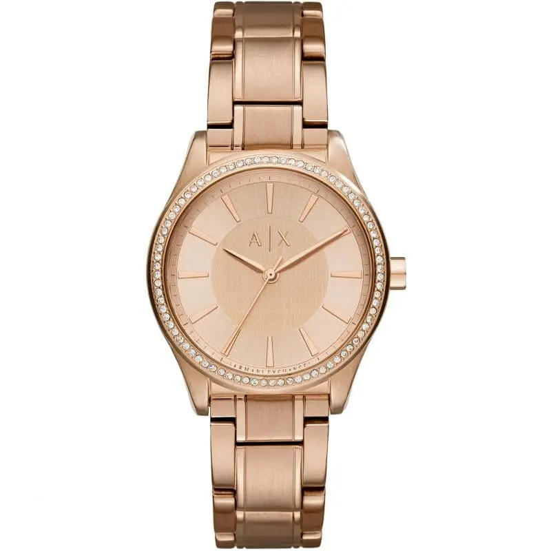 Armani Exchange Analog Quartz Rose Gold Stainless Steel Ax5442 Women's Watch 1