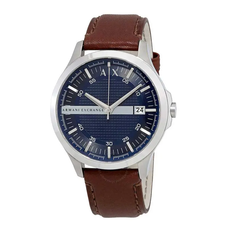 Armani Exchange Analog Quartz Silver Stainless Steel Ax2133 Brown Leather Strap Men's Watch 2