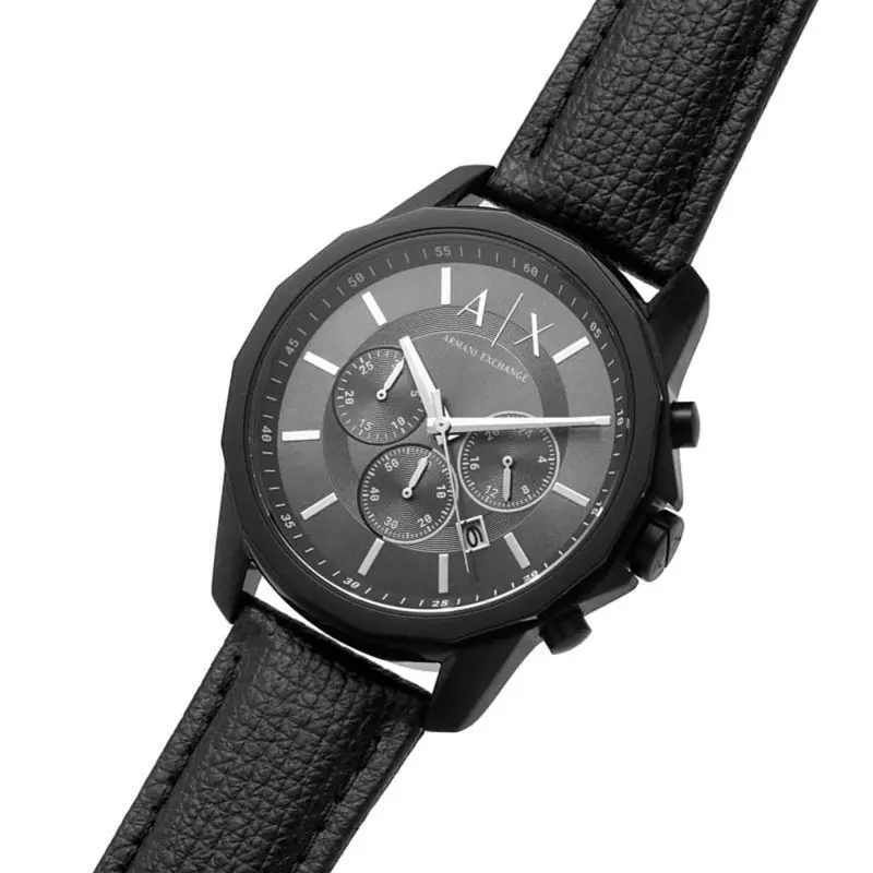 Armani Exchange Ax1724 Black Leather Men Watch 2