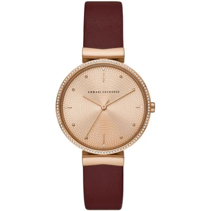 Armani Exchange Ax5913 Three-Hand Red Leather Women Watch 1